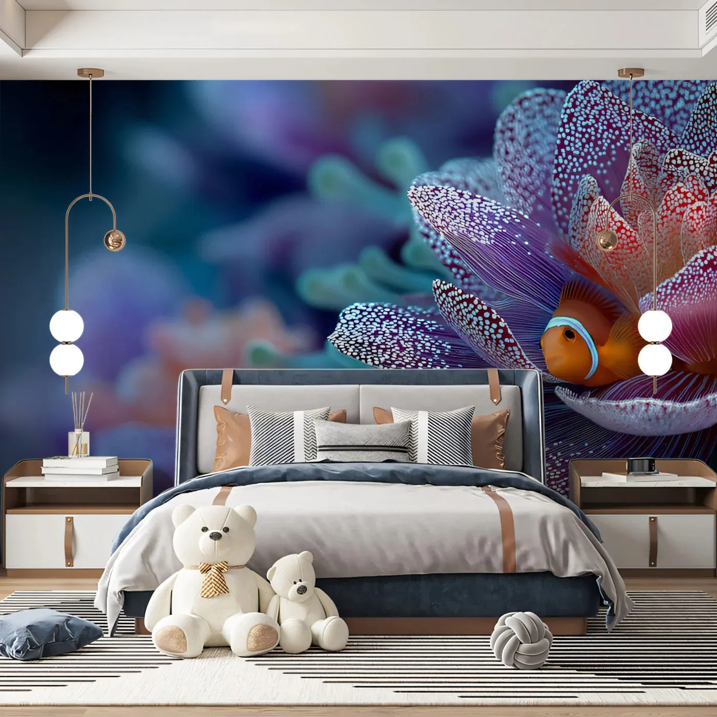 Floral Wallpaper for Baby Room Removable Wall Sticker