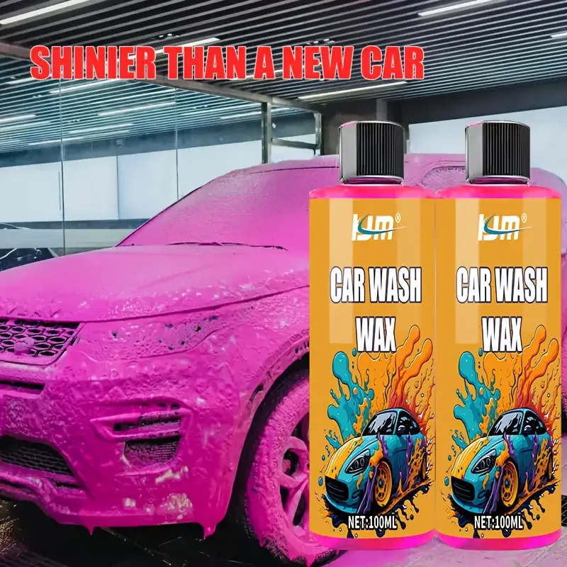 High-Density Pink Foam Car Waxoncentrated Formula with Foaming Soap,Creates Mirror-Like Shine,Integrated Paint Protection