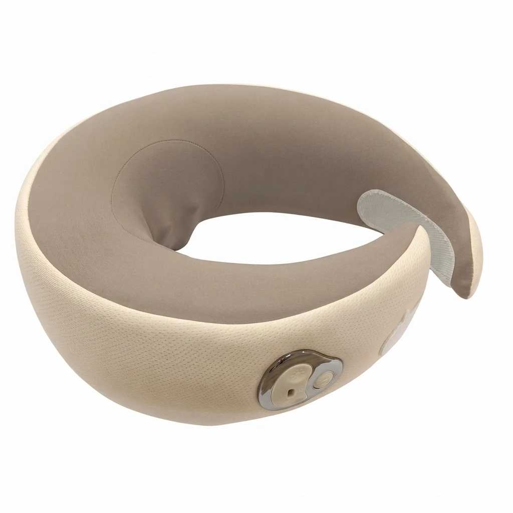 Heated Neck Massager Travel Pillow Deep Tissue Kneading Electric Cervical Collar 360° Support Memory Foam Pillow For Stiff Neck Pain Relief
