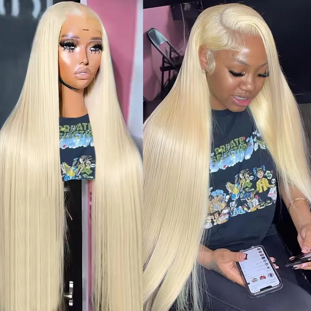 220 Density Straight Blonde 613 Hd Lace Frontal Wig 13x6 Brazylijskie peruki z ludzkich włosów dla kobiet 13x4 Lace Frontal Colored Wig