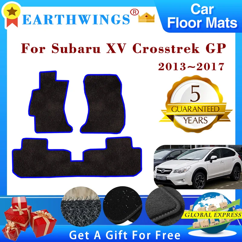 For Subaru XV Crosstrek GP 2013~2017 2015 Car Floor Mats Panel Footpads Carpets Cover Foot Pad Sticker Auto Interior Accessories