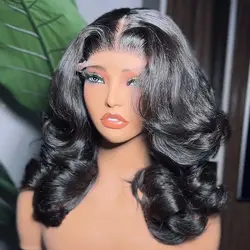 Body Wave Short Bob Wig 13x4 Lace Front Wigs Brazilian Virgin Human Hair 4x4 Transparent Closure Bob Wigs For Black Women 16Inch