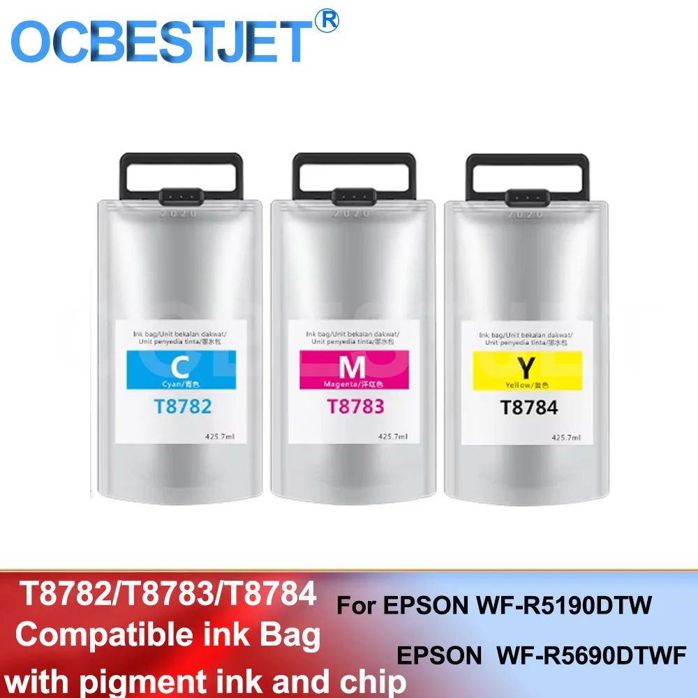 

T8782 T8783 T8784 For Europe Compatible Color Ink Bag Cartridge for Epson Workforce Pro WF-R5190 WF-R5690 Printer