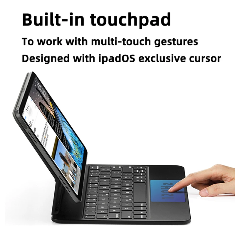 Imagem -04 - Capa de Teclado Mágico com Trackpad Capa de Teclado Retroiluminada Rotativa 360 ° Coreano Ipad Pro 11 2023 2023 2023 Air 10.9 2023