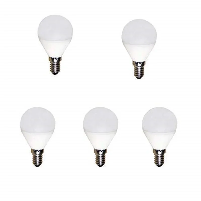 Bombilla led férica 5w 220-240v e14 3000k 5 (pacote)