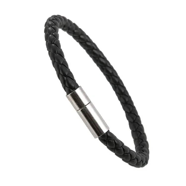 Bracelets rétro tissés en cuir PU pour hommes, avec bouchon en cuir Simple, boucle, bijoux, vente en gros, nouvelle collection