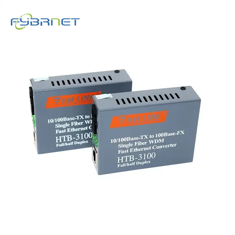 1 Pair HTB-3100 Optical Fiber Single Fiber Converter SC 10/100M Single Mode Single Fiber transceiver media converter