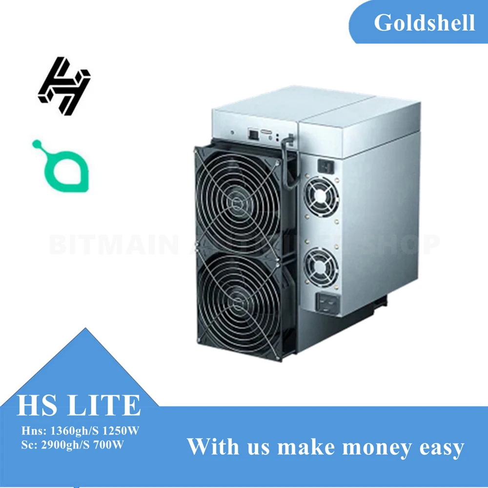 

New Goldshell HS Lite Miner With 1200W Hns: 1360gh/S 750W Sc: 2900gh/S Asic Miner Power Supply Included