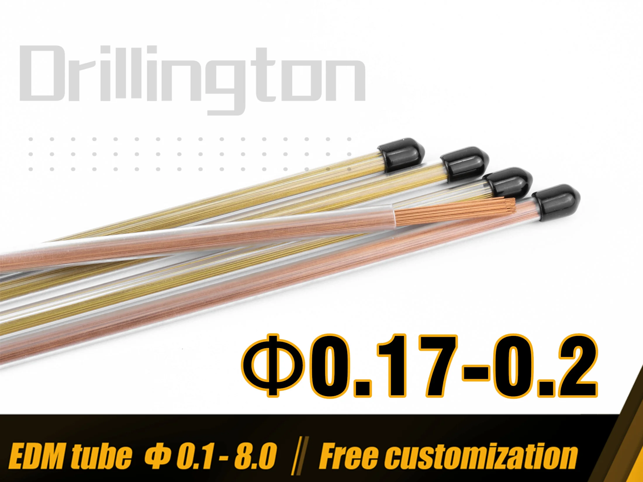 Drillington EDM Tube Brass Copper Tube Great Quality 0.17mm - 0.2mm Single Hole Electrode Tube for EDM Machine