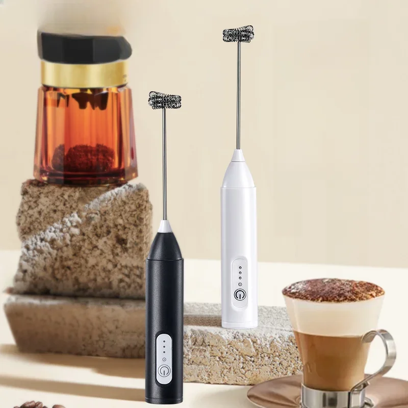 MINI mousseur à lait USB Rechargeable 3 vitesses machine à mousse café fouet mélangeur poignée électrique mélangeur batteur à oeufs outils de cuisson chauds