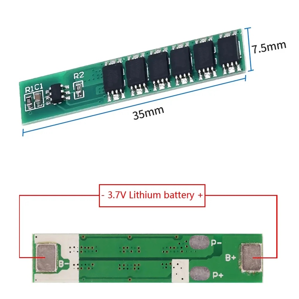 2 szt. 1S 6A 7.5A 12A 3.7V pojedynczy 18650 litowy lew akumulator litowo-jonowy płyta zabezpieczająca 3MOS 4MOS 6MOS PCM BMS