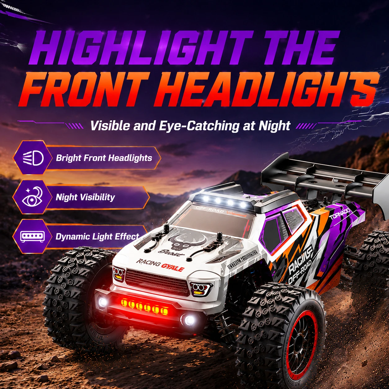 Offroad-Outdoor-Hochgeschwindigkeits-Wettbewerbs-4WD-Monstertruck-Kletter-RC-Modellauto 40 km/h Starke Leistung Unabhängige Stoßdämpfung Kohlebürsten-RC-Auto-Version