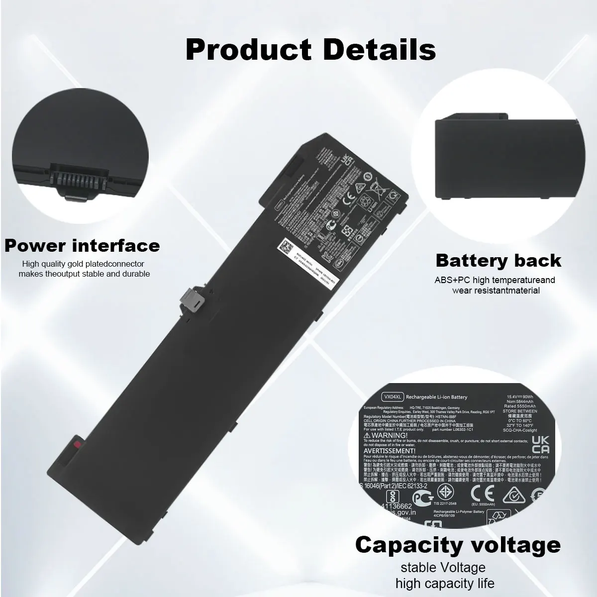 DXT New Laptop Battery VX04XL For HP Zbook 15 G5 G6 Series HSTNN-IB8F 5CN17PA 4ME79AA HSN-Q13C L05766-855 L06302-1C1 image 3
