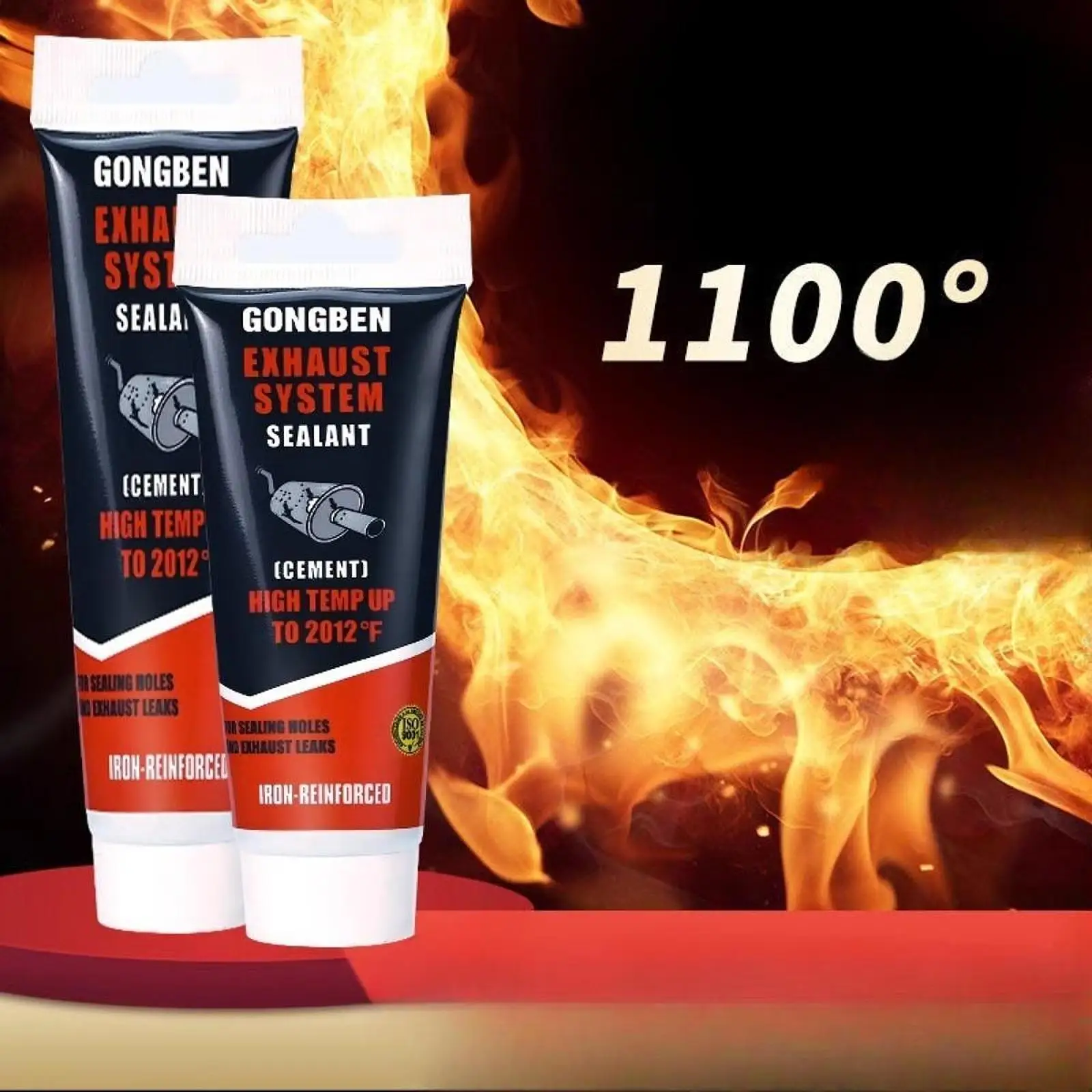 150g High Temp Sealant Heat Up to 1000°C Quick Dry Oven Panel Sticky Filling Glue Repair Paste Glue for Muffler Car Exhaust Tube