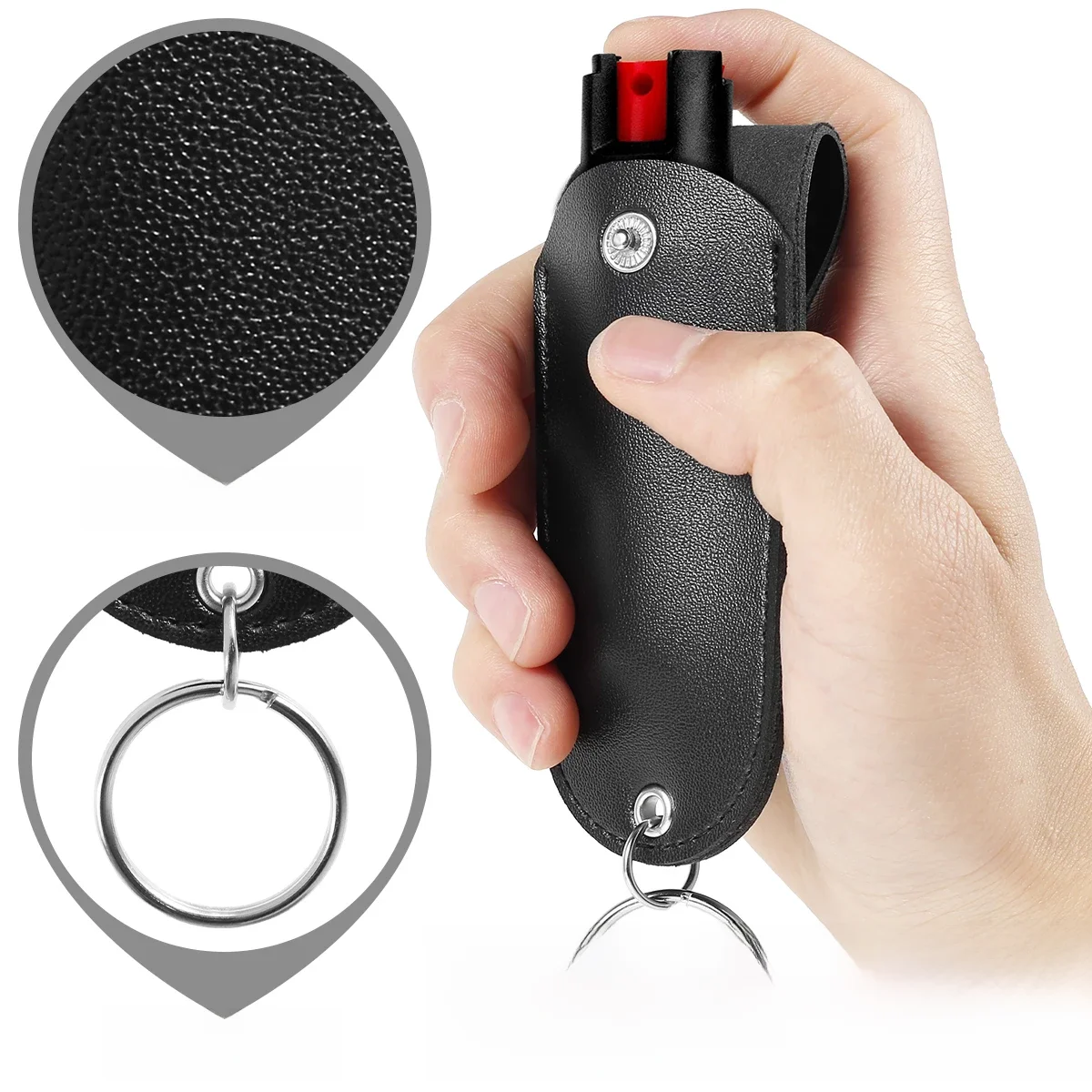 Belle Spray Holster Mini Portable, Auto-défense, Porte-clés en cuir, Accessoires d'escalade, 150.