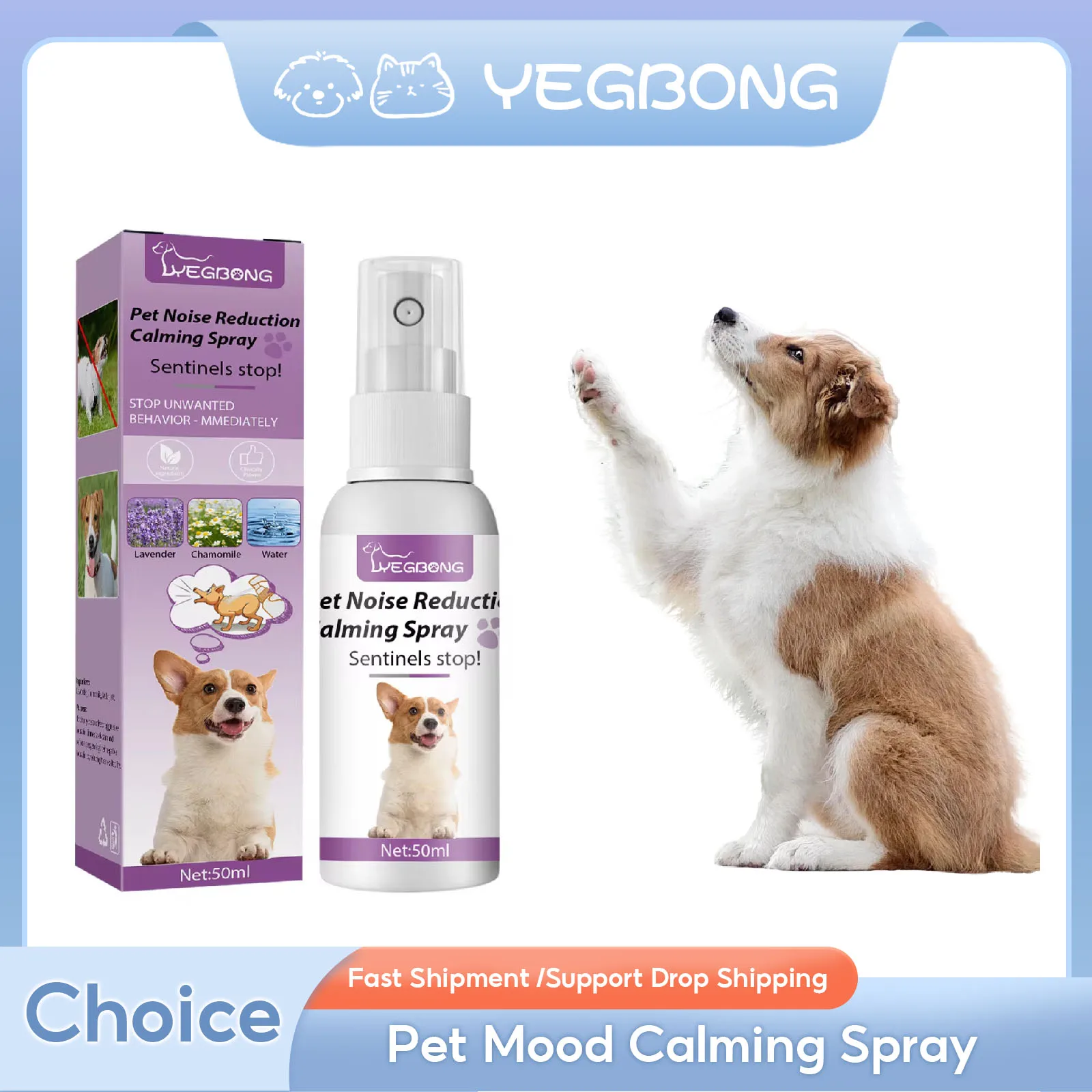 Pet Mood Calming Spray Dog Prevent Howling Mood Soothing Anti Anxiety Stress Estrus Forbidden Reduce Noise Cat Calming Liquid