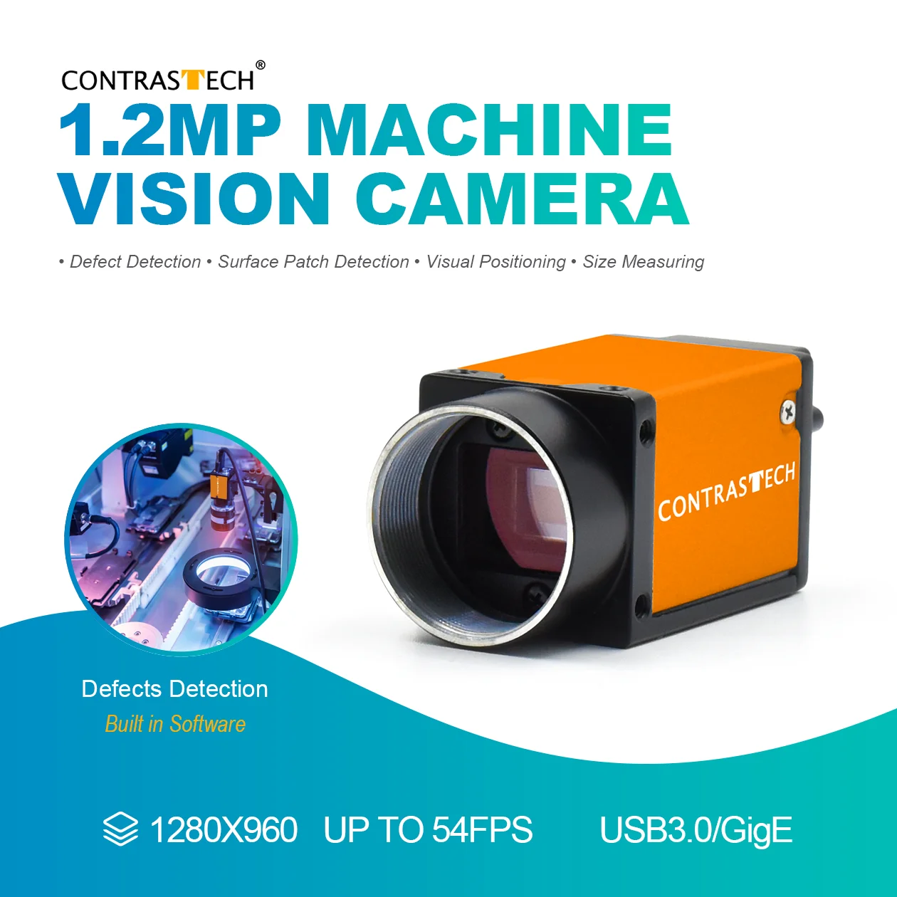 

Захват изображения 1,2 МП, 54 кадров в секунду, RJ33 AR0521, 1/3 дюйма, GigE USB3.0, промышленная камера с глобальным затвором для обнаружения вычислений, Contrastech