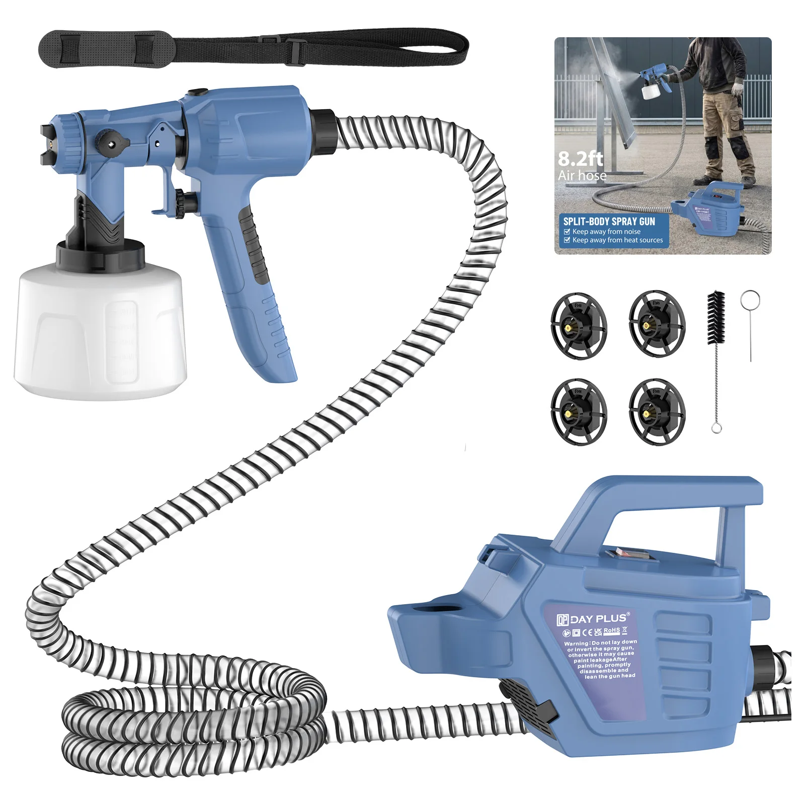Elektrische Farbspritzpistole, Einstellbare Sprühpistole für Wand, Auto, Möbel, Farbsprühgerät 1200ml