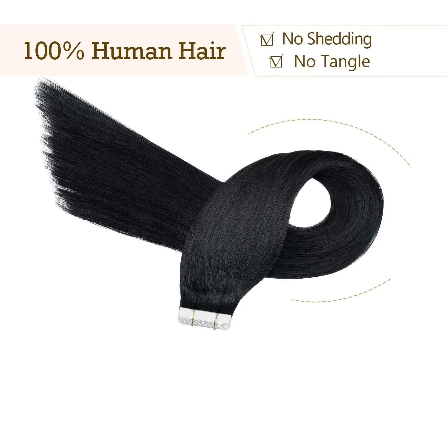 شريط مستقيم في وصلات الشعر البشري، شريط غير مرئي في شريط ملحقات في الإنسان الحقيقي