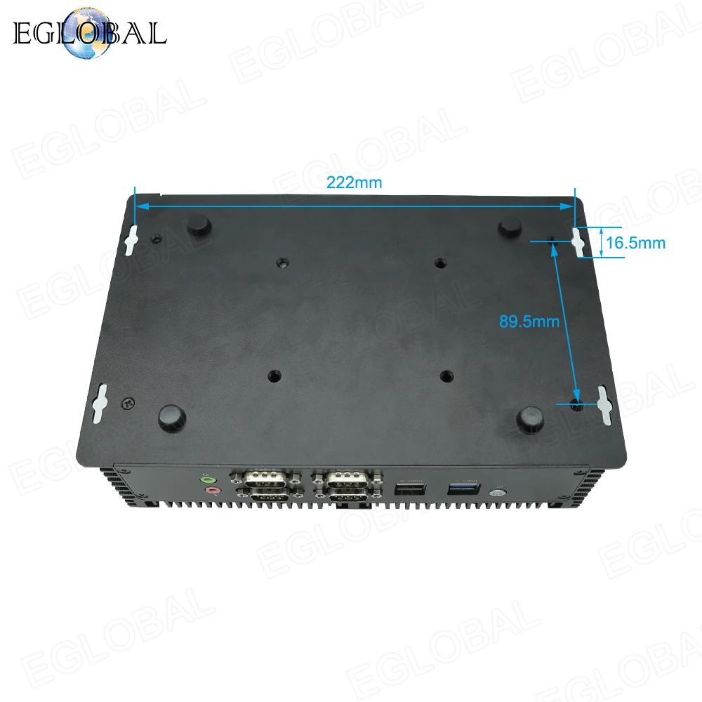 Eglobal industriel sans ventilateur Mini PC Computor Core i5 i7-4578u 2xIntel i211 2.5G LANs 6COM VGA HDMI client léger petit Deskmedicents