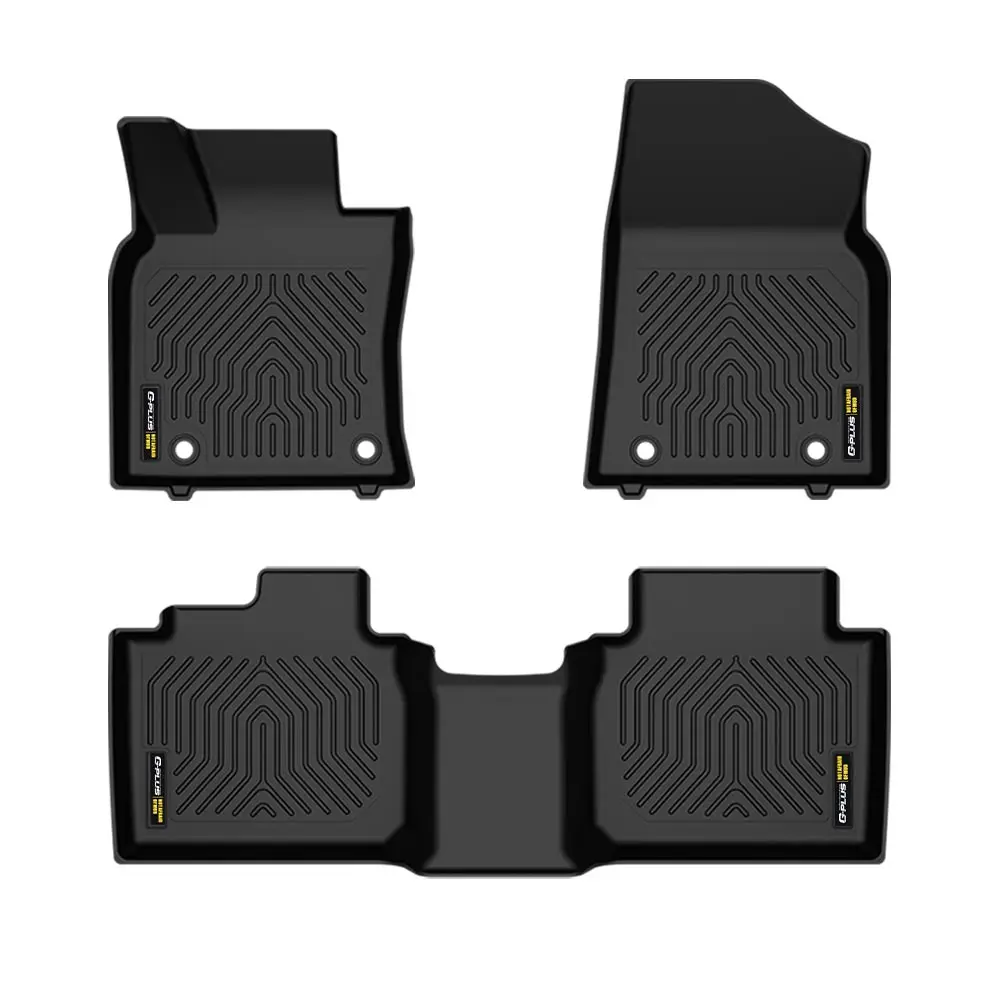 3-Piece Set of Tpe Car Floor Mats Suitable for the First and Second Rows, Fits 2018 Lexus Es200, All-Weather Non-Slip, Easy to Clean, Easy to Install