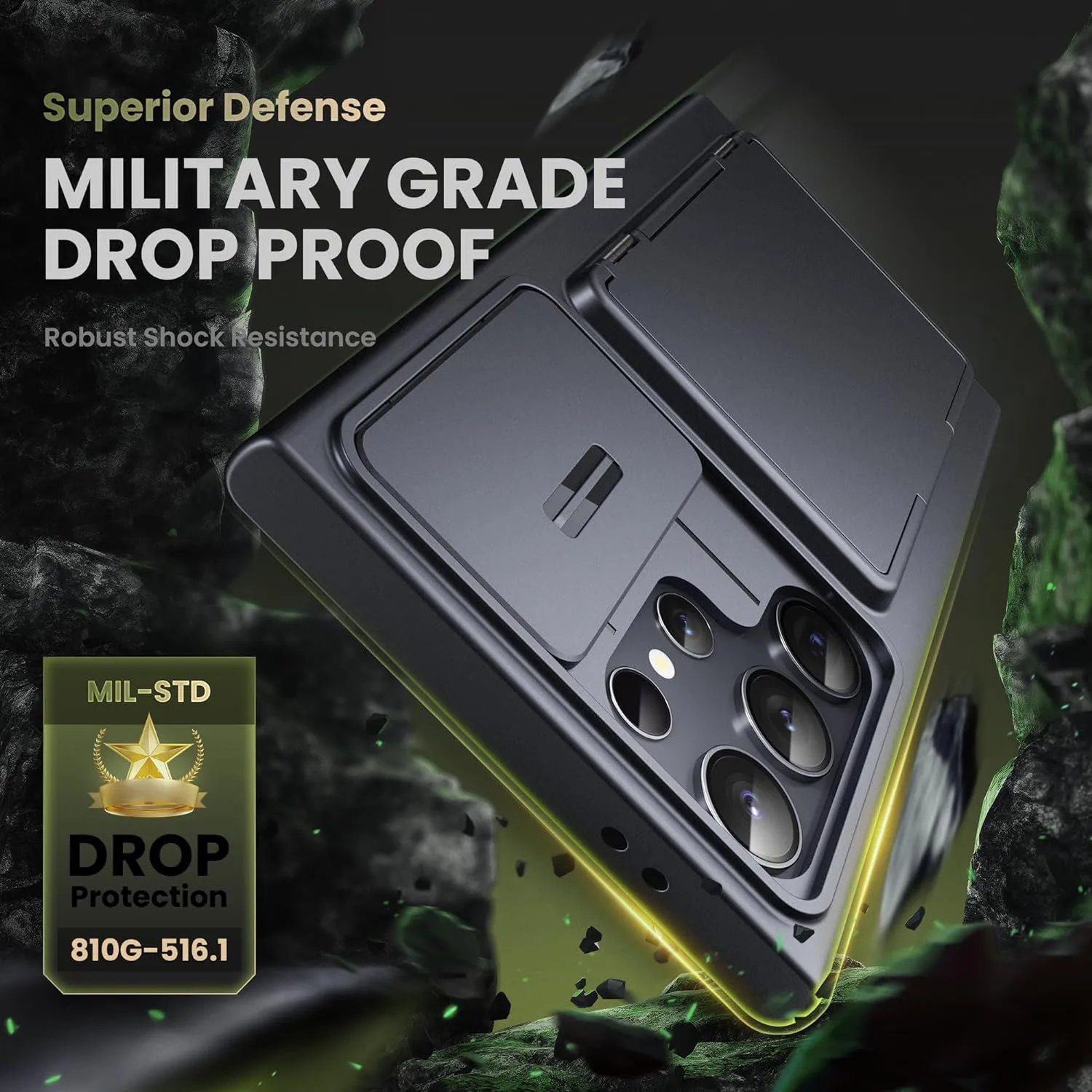 For Samsung Galaxy S24 Ultra Wallet Case With Card Holder Stand Sliding Camera Cover RFID Blocking Rugged Shockproof Protection