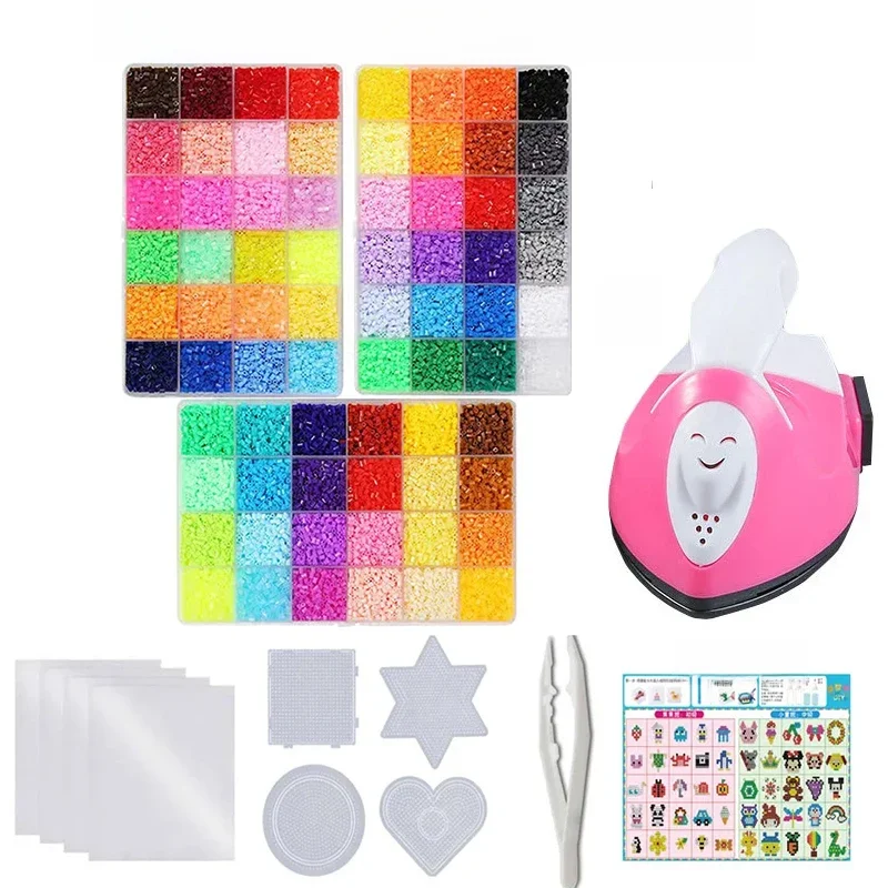72 kolory 5mm /2.6mm Zestaw koralików do topienia Pixel Art Puzzle Hama Beads Diy 3D Puzzle Ręcznie robione prezentowe koraliki bezpiecznikowe Zestaw żelaznych koralików Zabawka — zdjęcie 2