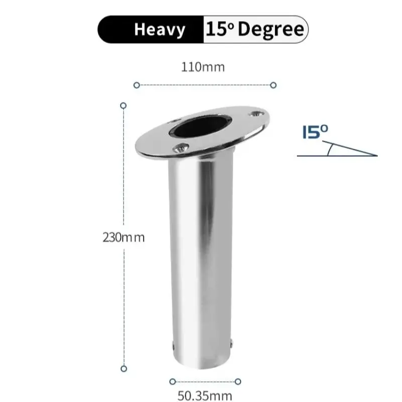 Boat Accessories Marine Stainless Steel Heavy 316 Fishing Rod Holders Flush Mount Fishing Rod Pole Holders 15/30/90 Degree