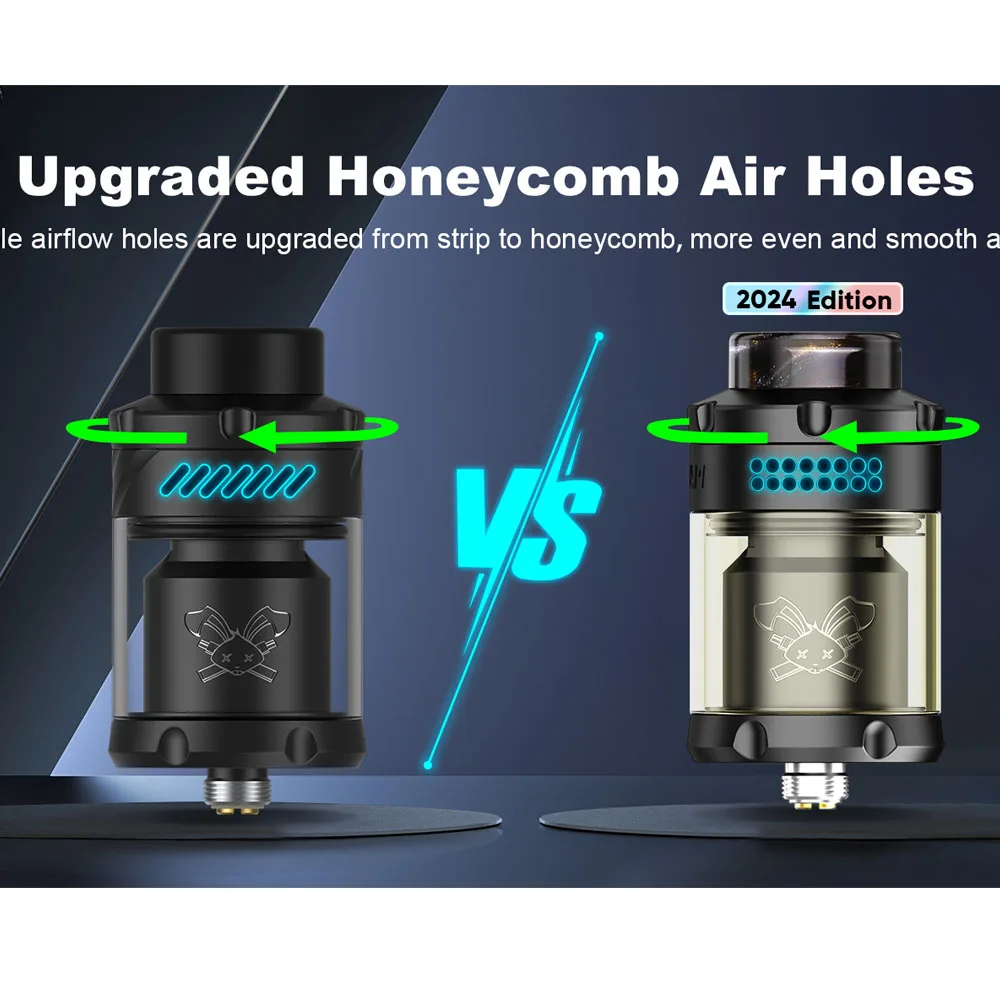 Hellvape Dead Rabbit 3 RTA รุ่น2024เครื่องฉีดน้ำ DIY 3.5/5.5มล. ถังแก้วขดลวดคู่บุหรี่ไฟฟ้า