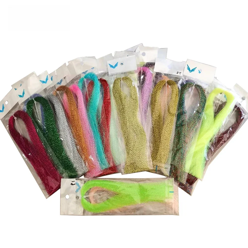 Vampfly 2Packs Crystal Flashabou Tinsel Plastic Flasher Strands for Streamer Nymph Fly Tiing Material Snapper Rigs Lure Making — zdjęcie 2
