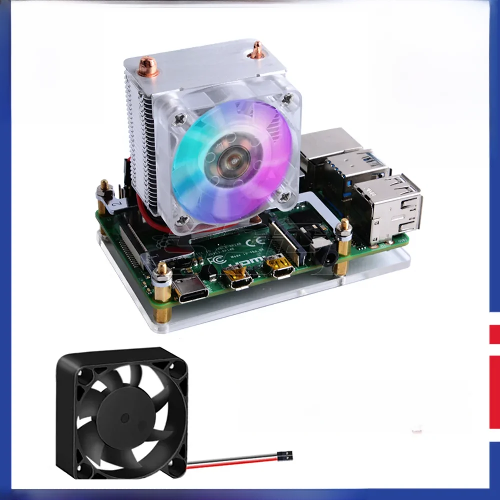 52Pi Raspberry Pi 4 Model B ICE Tower RGB Wentylator chłodzący z miedzianą rurką i 5-warstwową obudową dla Raspberry Pi 4 B / 3B+ — zdjęcie produktu 7