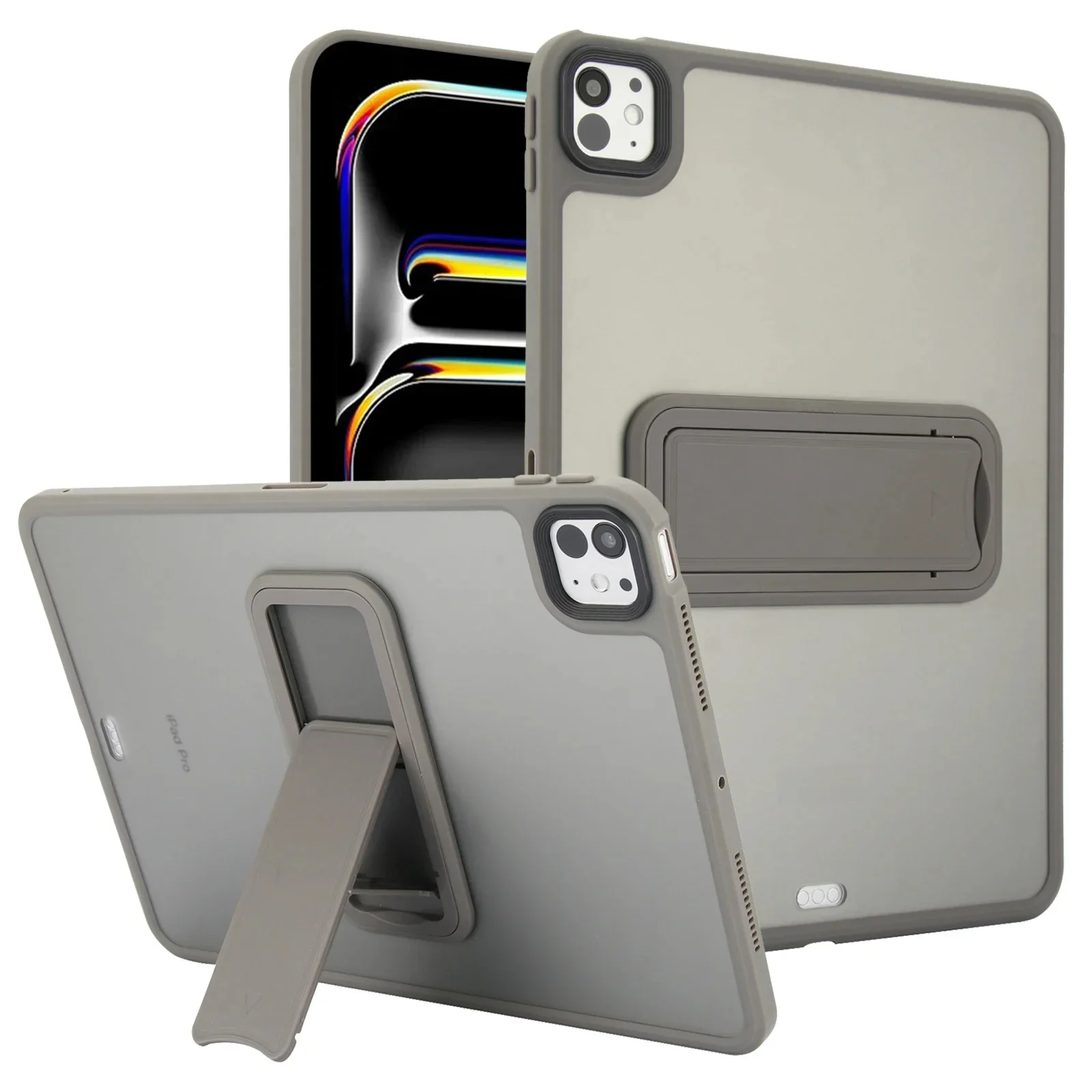 Matte Standhülle für iPad Pro Air 4, 5, 6, 7, 8, 9., 10. Generation, 2024, durchscheinend, 10,2 10,9 11 12,9 13 Mini-Ständerabdeckung
