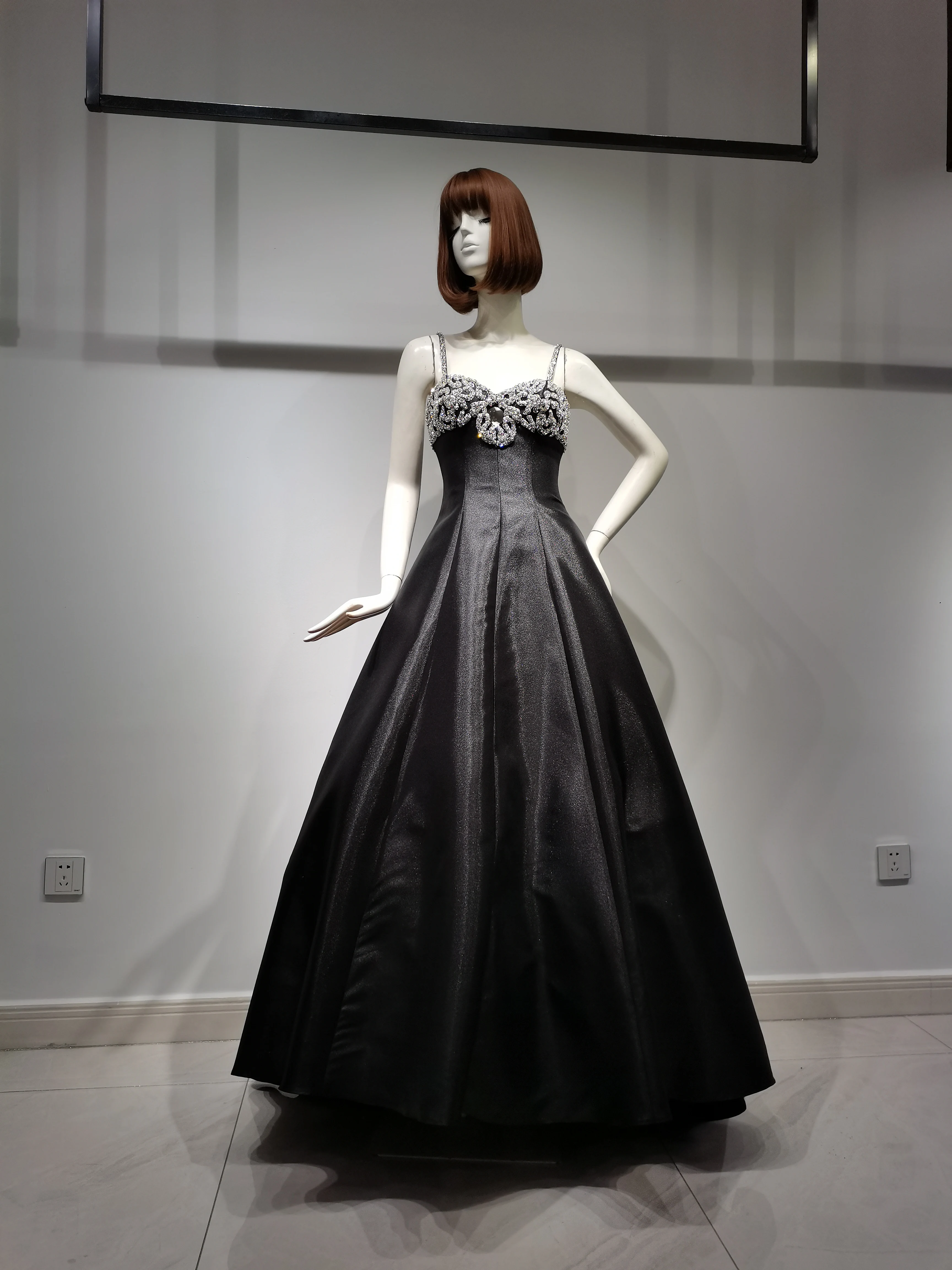 شاليمار تشانغ فستان سهرة أسود مثير ثوب الموضة للسيدات الفاخرة حفل زفاف مخصص للسيدات