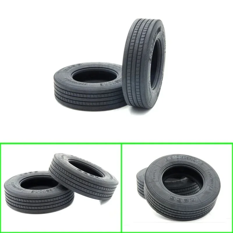 1 Paar Rc Smalle Banden Upgrades Voor 1/14 Tamiya Rc Truck Trailer Kipper Voor Man Fh16 Actros Auto Diy Onderdelen - afbeelding 2