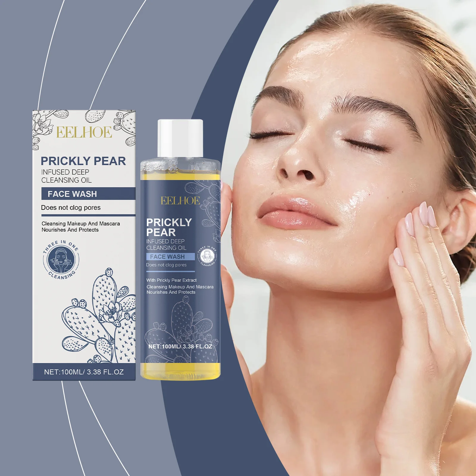 Eelhoe 100ml 메이크업 리무버 오일 얼굴 클렌징 모공 청소 오일 블랙헤드 제거 영양 공급 얼굴 마스카라 아이섀도우 메이크업 클린 오일