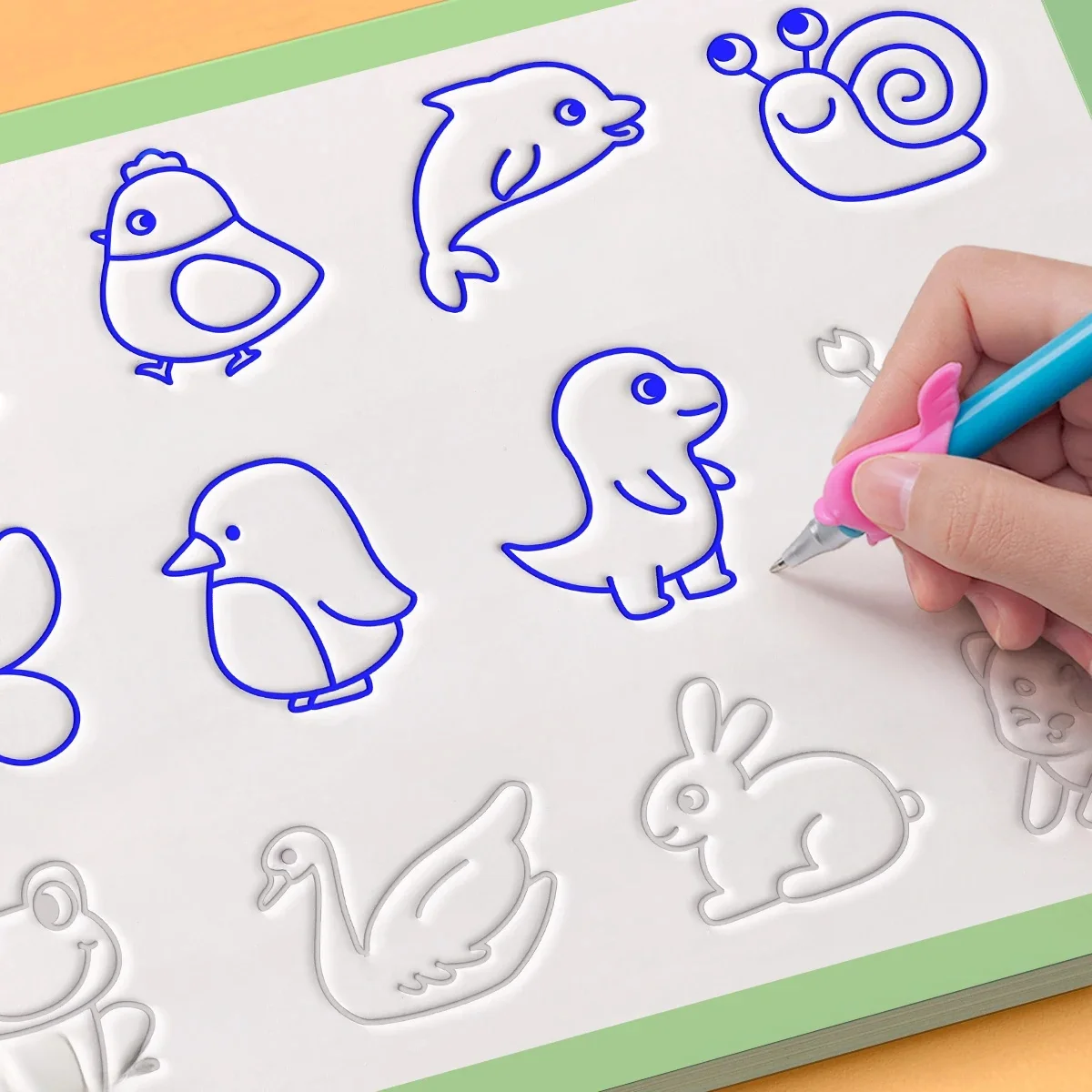 Kindergroeftekenboek Kleuterschool 3-14 leeftijden Kindertekening Basispraktijk Groeftekenboek Magisch schrift - afbeelding 2
