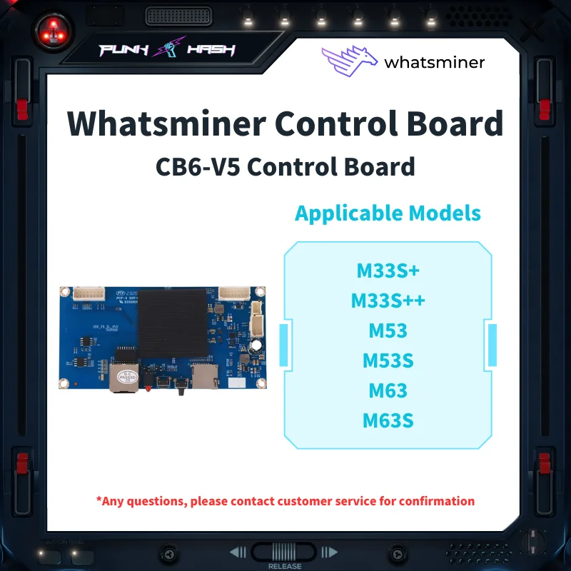 

Новая плата управления CB6_V5 для Whatsminer M33S + M33S +++ M53 M53S M63 M63S ASIC Miner Repair Whtasminer Control Board