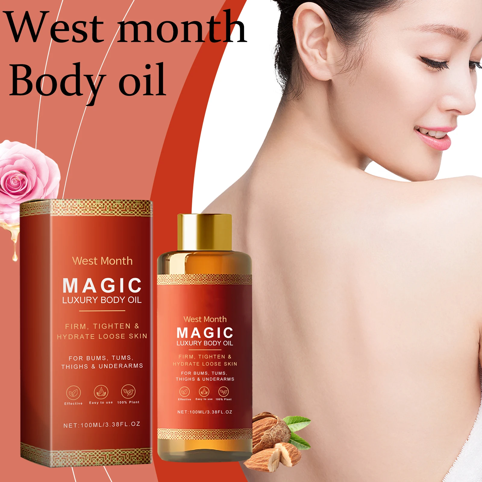 

Natural Body Skin Care Essence Oil Daily Moisturizing Nourishing Firming Skin Massage Glowing Skin Tone Body Essential Oil