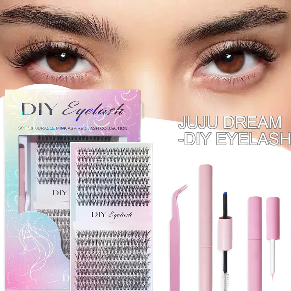 

3D DIY Cluster Lash Kit – Glue-Free, Self-Adhesive, Curling, Lengthening, Volumizing, Waterproof, Oil-Proof, For All Skin, Unise