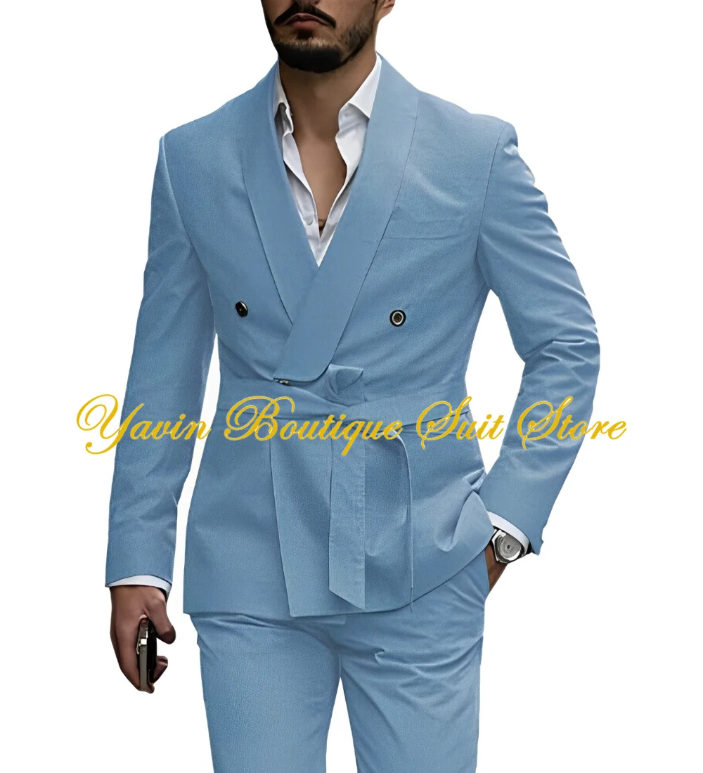Formal Men's Suit 2 Pieces Fashion Suit for Man Slim Fit Jacket Pants Set Handsome Wedding Groom Tuxedo