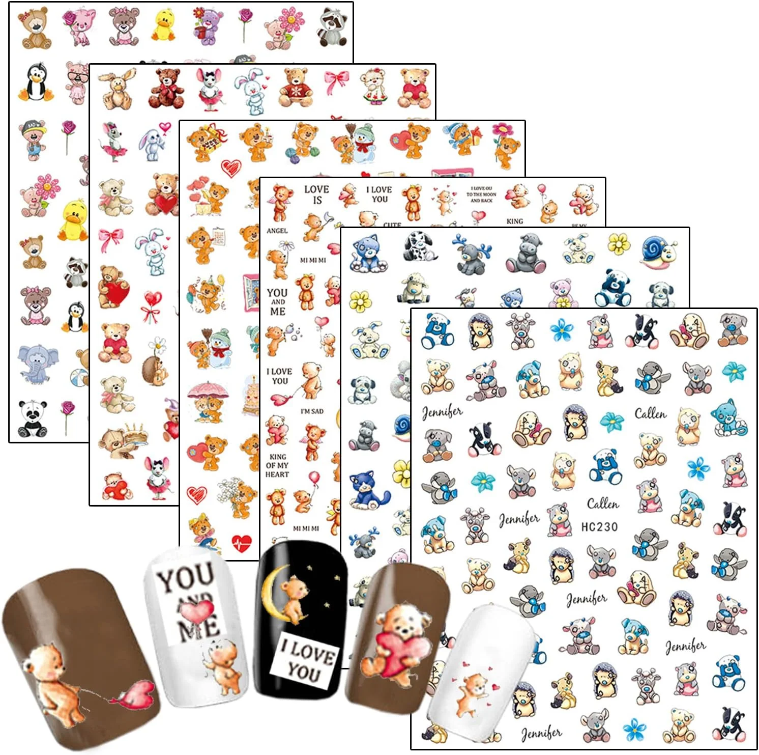 

Miniso New Disney Cartoon Bear Nail Art Sticker Anime Mickey Minnie Stickers For Nails Nail Art Decoration Lilo & Stitch Sticker