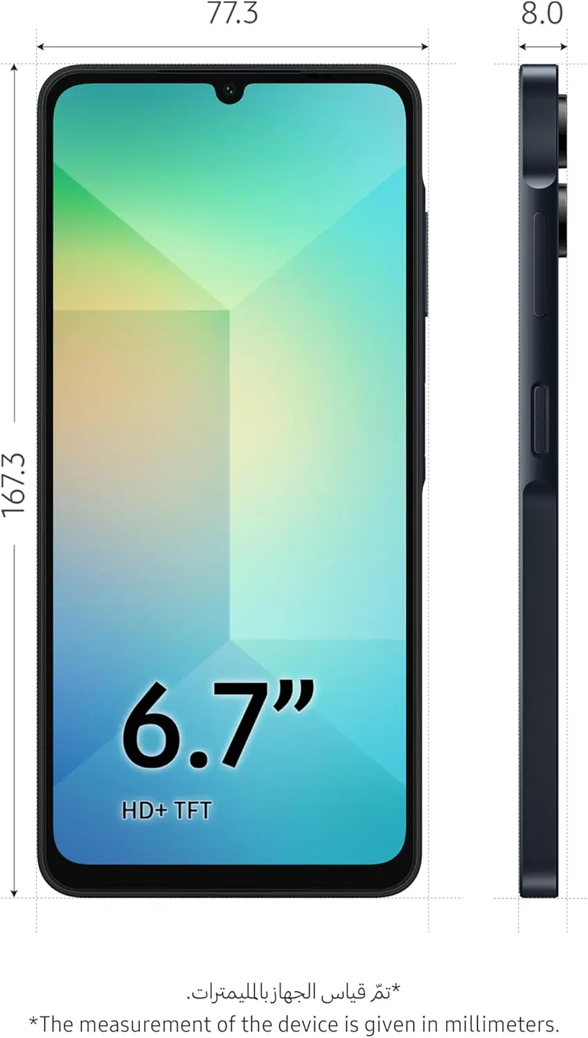 الإصدار العالمي للهاتف الذكي Samsung Galaxy A06 4G 128G Mediatek Helio G85 6,7 "gran pantalla LCD PLS كامبرا بطارية مزدوجة 5000 مللي أمبير في الساعة