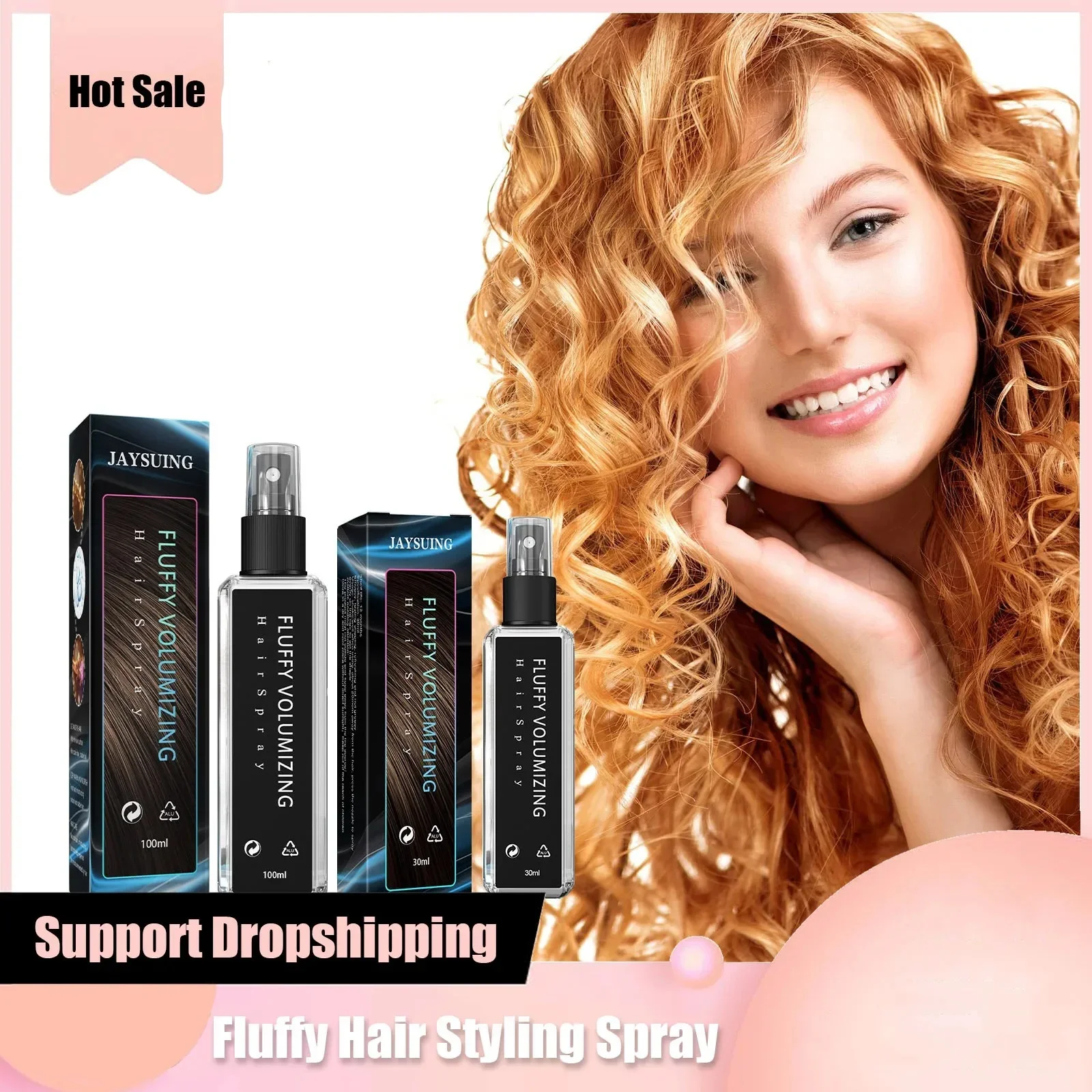 Fluffy Hair Styling Spray Long-Lasting Volumizing Curly Hair Building Hairstyle Quick Styling Hair Thickening Magic Spray 100ml