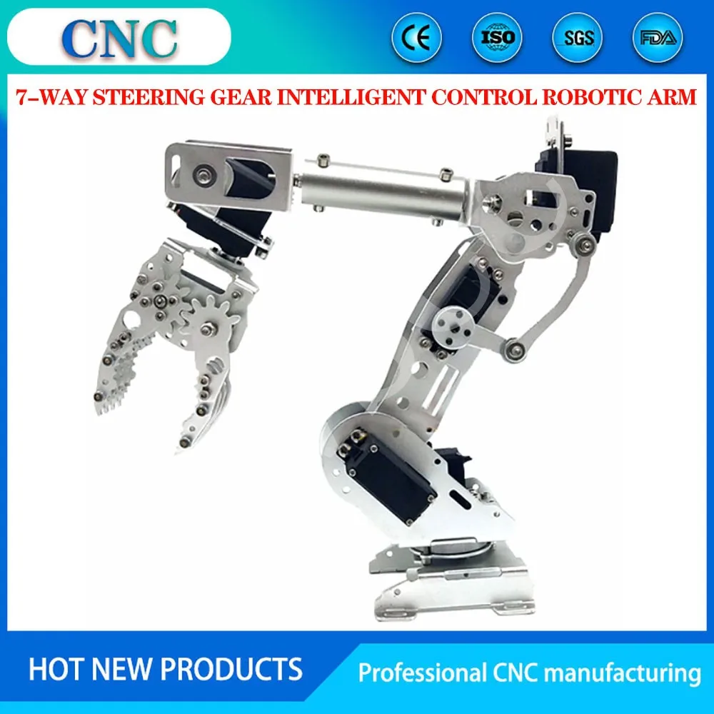 7-way steering gear intelligent control robotic arm with CL4 mechanical claws grabbing/detection/explosion-disposal robot