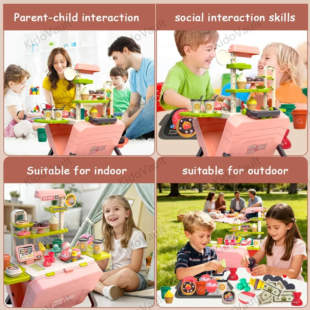 لعبة مجموعة ألعاب حلوى الحلوى للأطفال، مجموعة مطبخ متجر حلوة التظاهر للفتيات، هدية لعب الأدوار في حفلة الشاي، هدية عيد الميلاد وأعياد الميلاد، #5