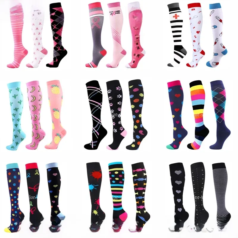 Cfs-meias de compressão para homens e mulheres, 20-30mmhg, para edema, diabetes, varizes, esporte,