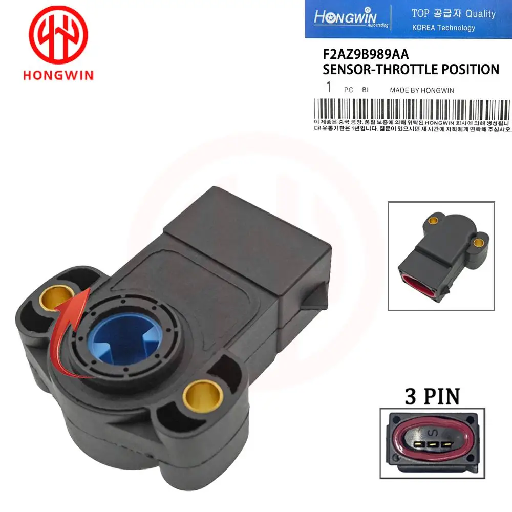 HONGWIN New Throttle Position Sensor F2AZ9B989AA For Ford E-250 E-350 Mustang Ranger Crown Victoria OE F2AZ-9B989-AA F3LY9B989AK