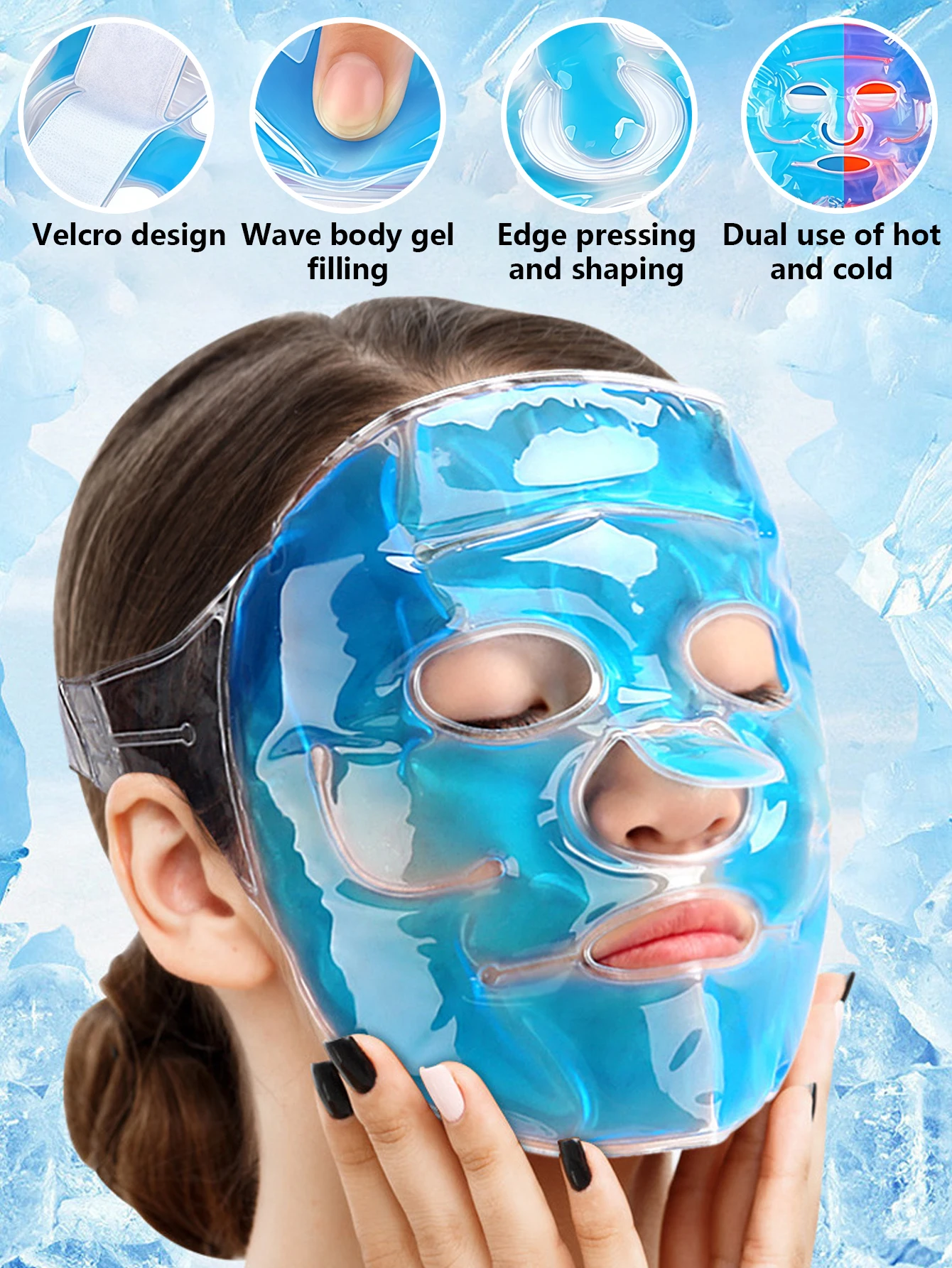 

Cold Gel Face Mask Ice Compress Face Cooling Mask Gel Cooling Hot Cold Skin Care Tool Gel Face Mask Skin Firming Spa Sleep Mask