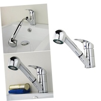 1 Piece - Pull-Out Kitchen Faucet Zinc Alloy with Brass Core Hot & Cold Extendable Sink Mixer Tap for Home Use