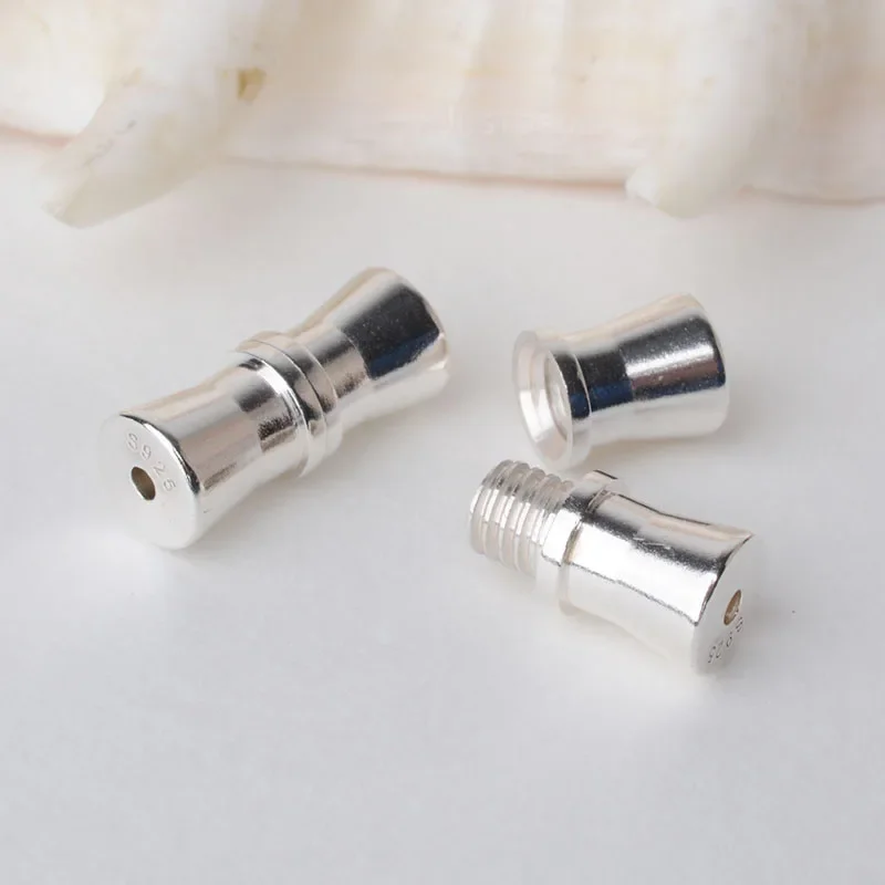 Stałe 925 Sterling Silver nici zapięcie, na naszyjnik/bransoletka biżuteria diy komponenty — zdjęcie 2